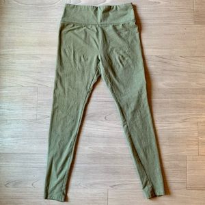 Olive Green High-Waisted Leggings